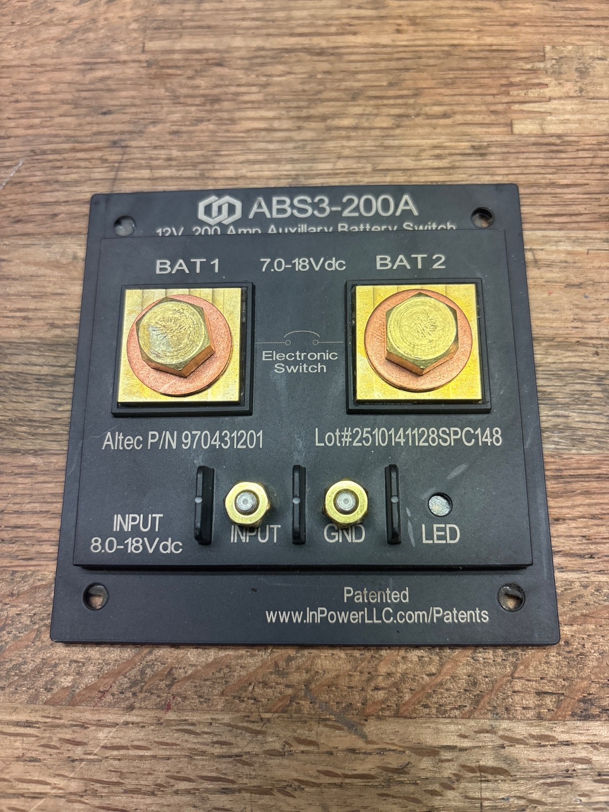 InPower ABS3-200A Solid State Disconnect Switch, 200A Over Shutdown – USA