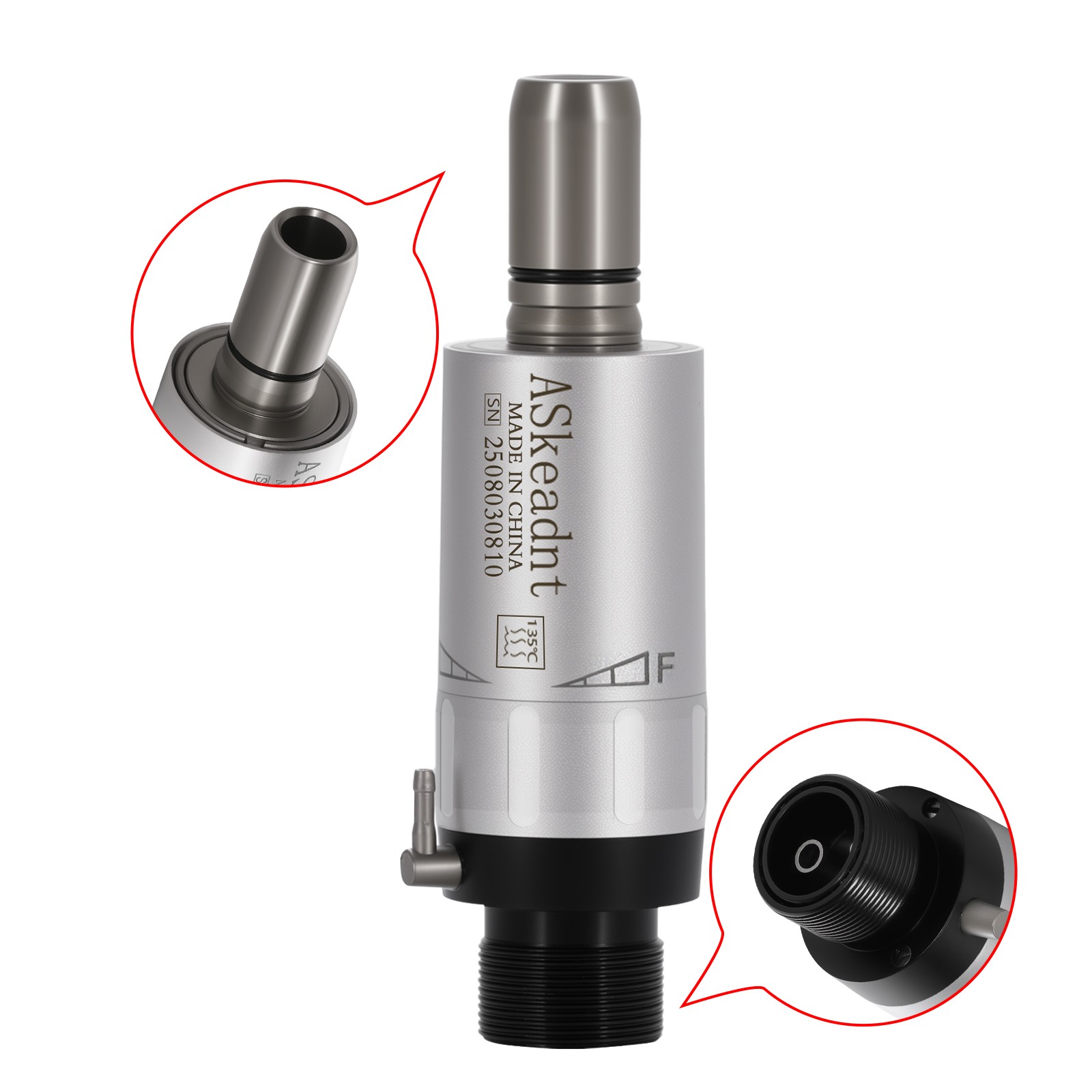 1-10 ASkeadnt Dental Slow Speed Motor Air Motor 2 Hole Micromotor External Spray