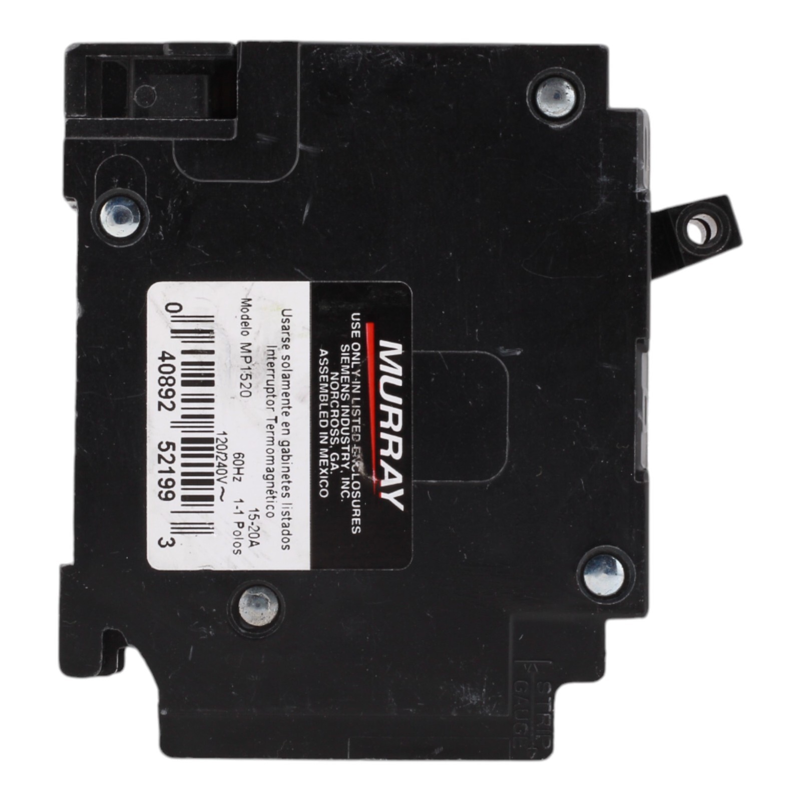 MURRAY MP1520 CIRCUIT BREAKER 1 Pole Tandem 15 A – 20 A 120 Volt