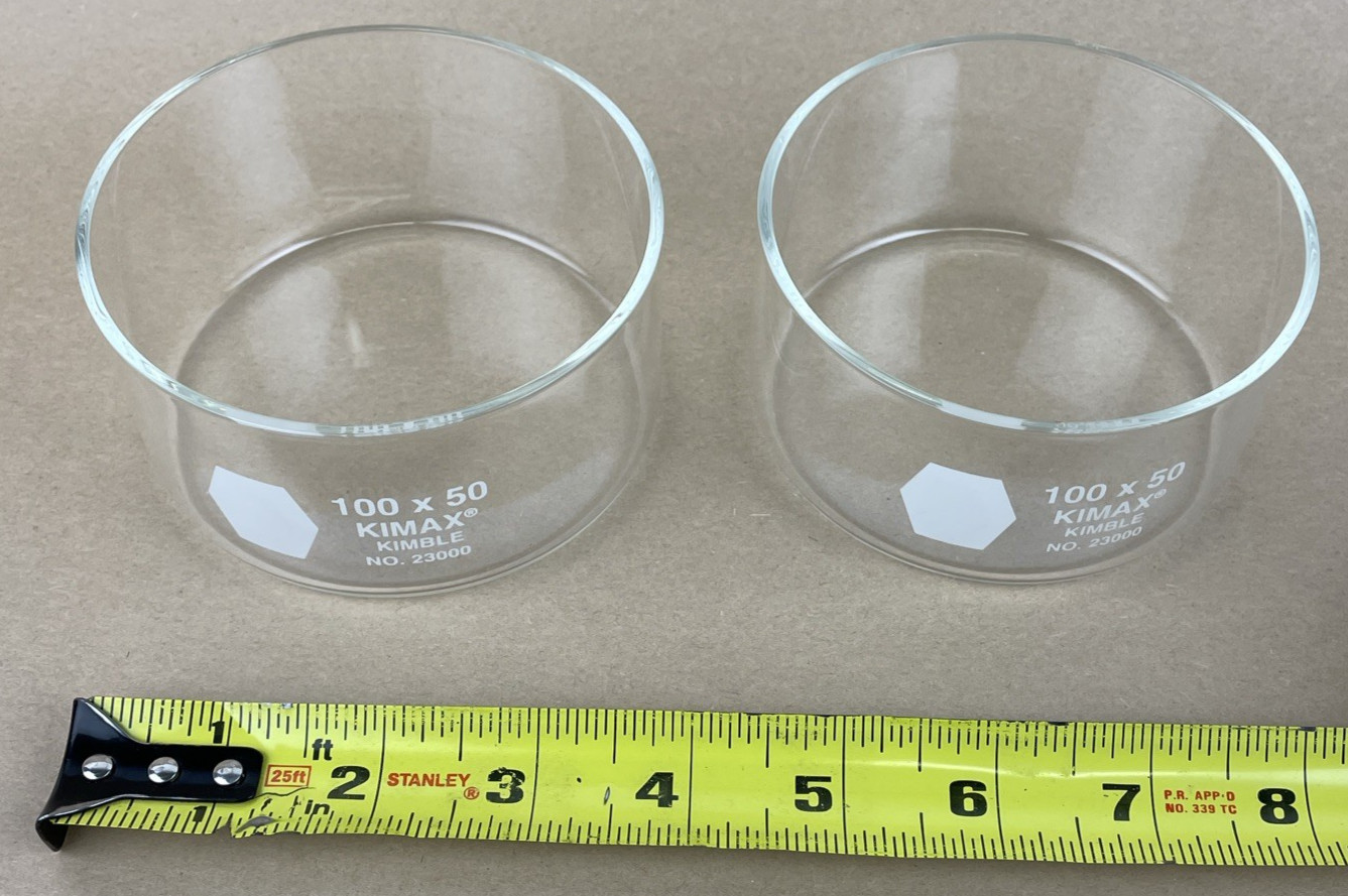 Set of 2 || KIMBLE KIMAX Crystallization Dish, 100 x 50mm, 170mL NO. 2300 10050