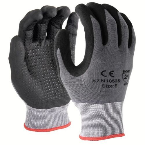 48 Pairs Micro Foam Nitrile Coating w/ Dots Nylon / Lycra Gloves S,M,L,XL