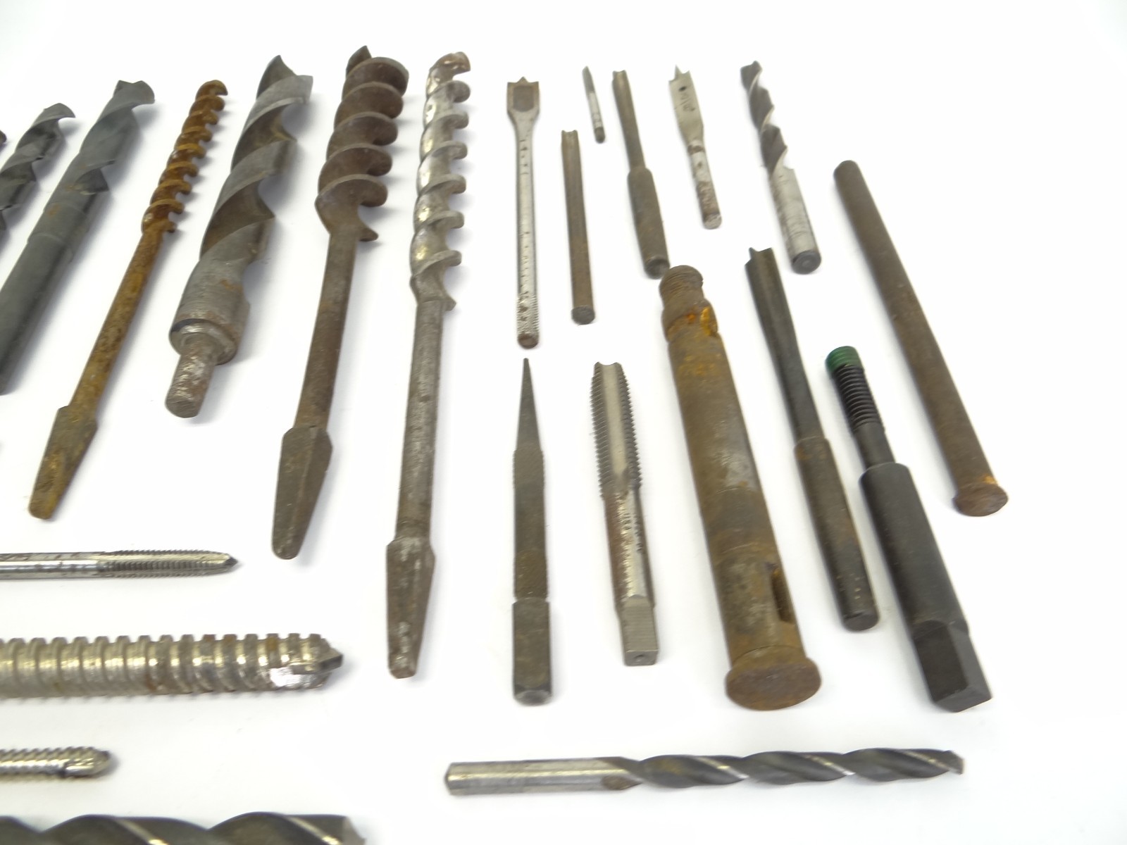 Mixed Lot of Steel & Iron Auger Drill Bits Hand Tool Parts USA Red Devil Stanley