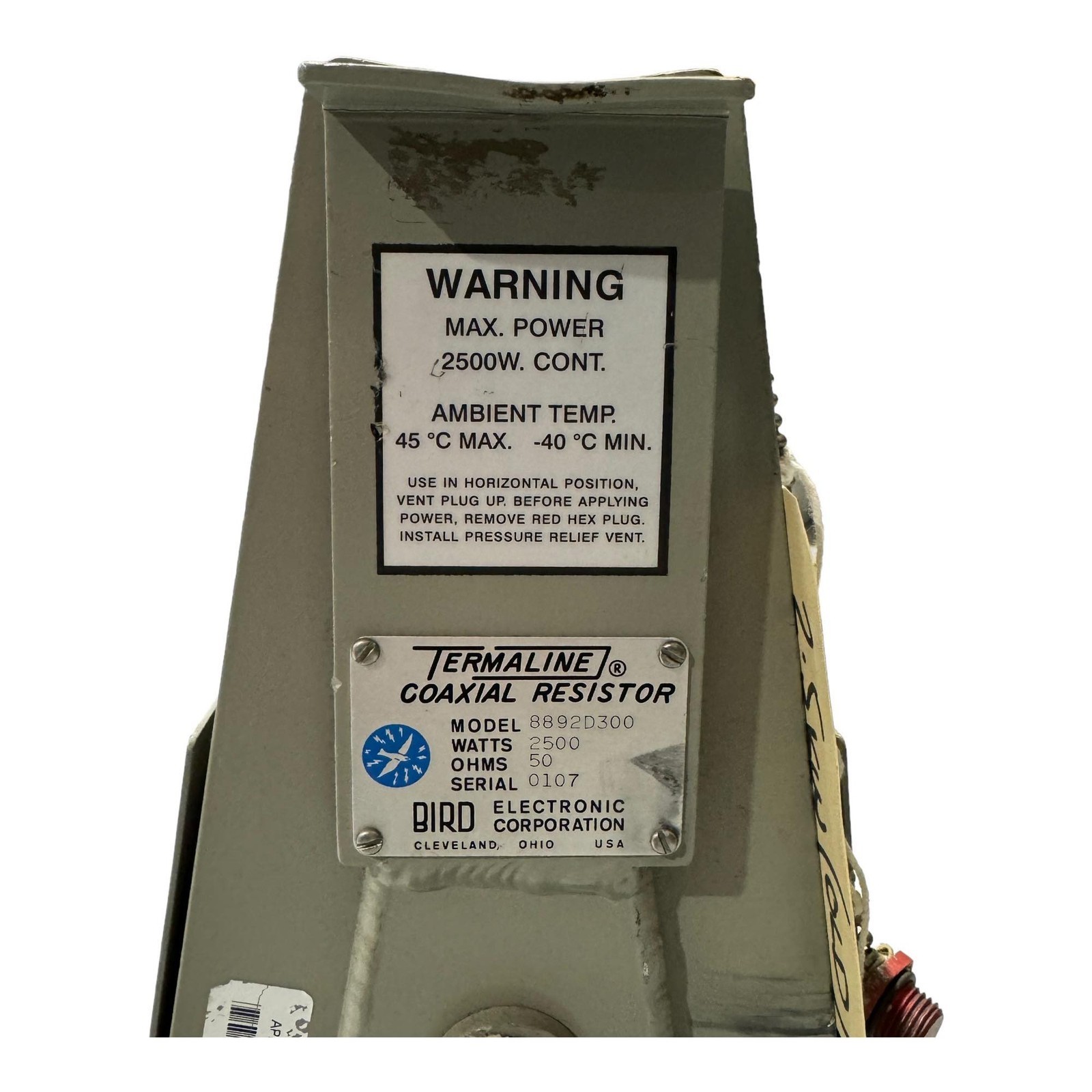 8892D300 BA-300 BIRD Coaxial Dummy Load Termination 5000W 1-5/8 EIA 470-860MHz 2