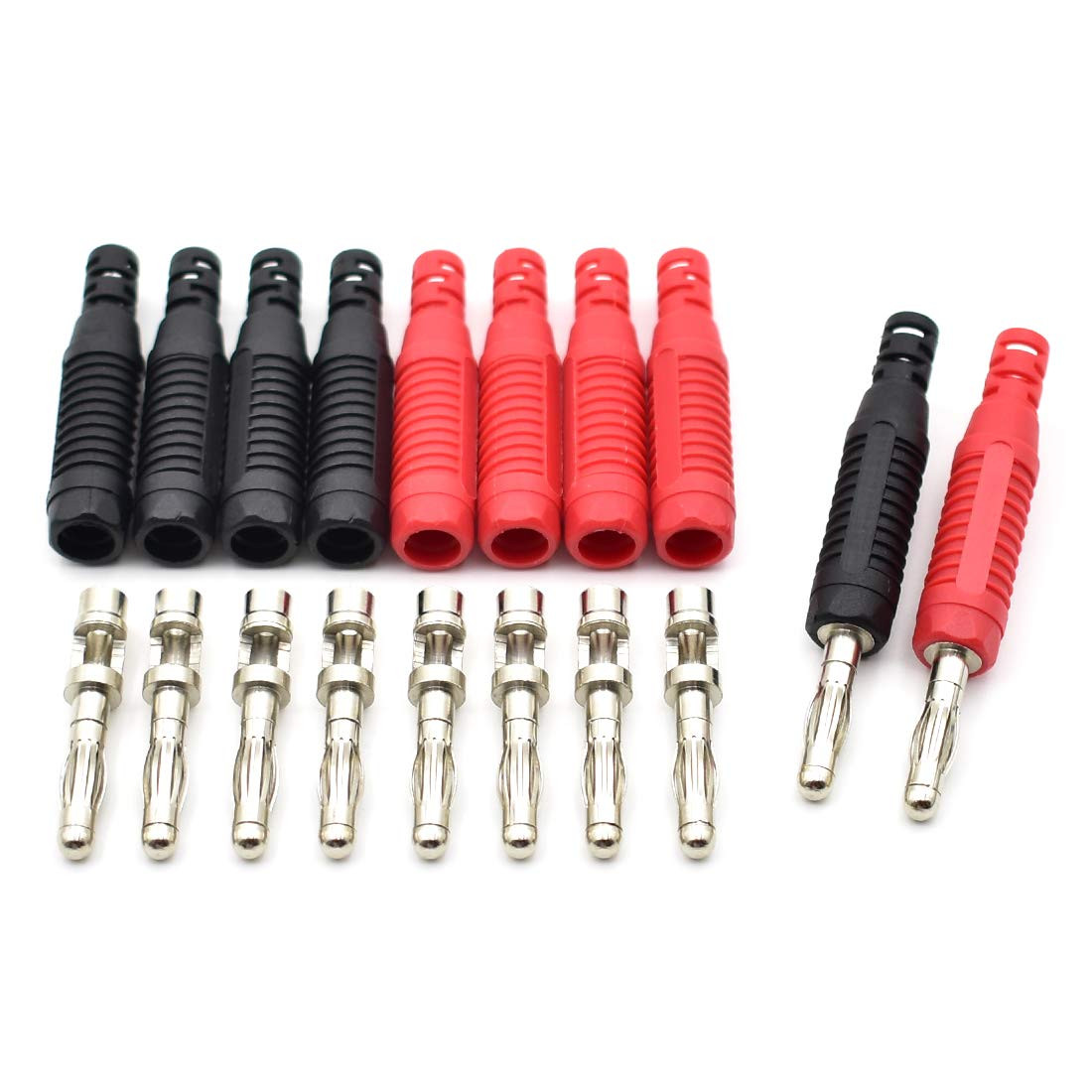 10Pcs 4mm Banana Plugs Solder DIY Banana Plug Connectors Adapters for Multimeter