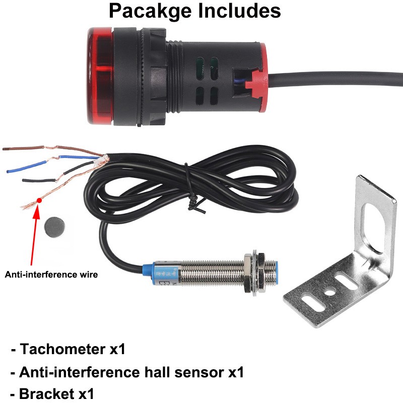 Mini Digital DC 8-24V Tachometer Motor Speed Meter Proximity Switch Sensor NPN
