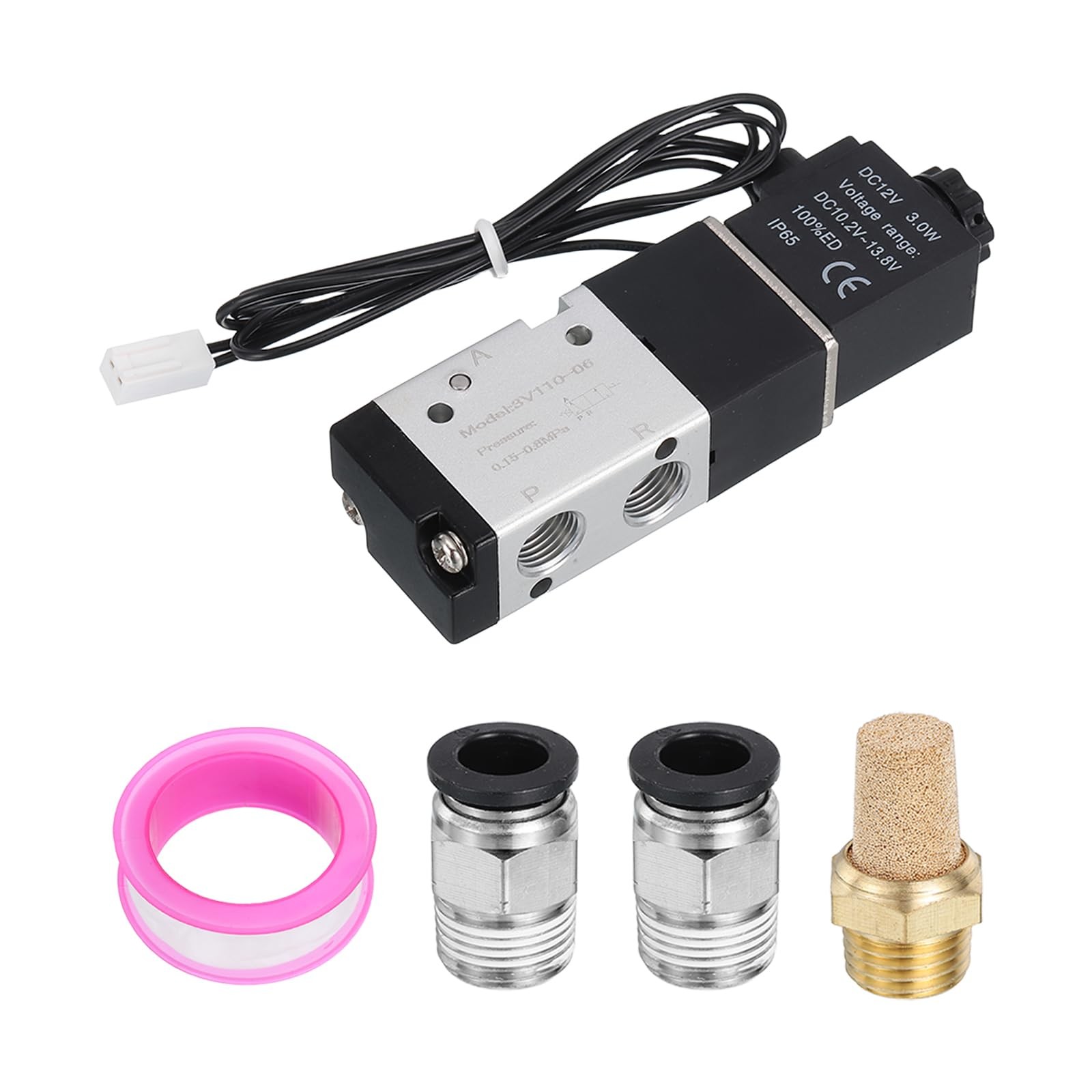 MECCANIXITY 1/8 Inch Pneumatic Valve 12V, 3 Way 2 Position Electric