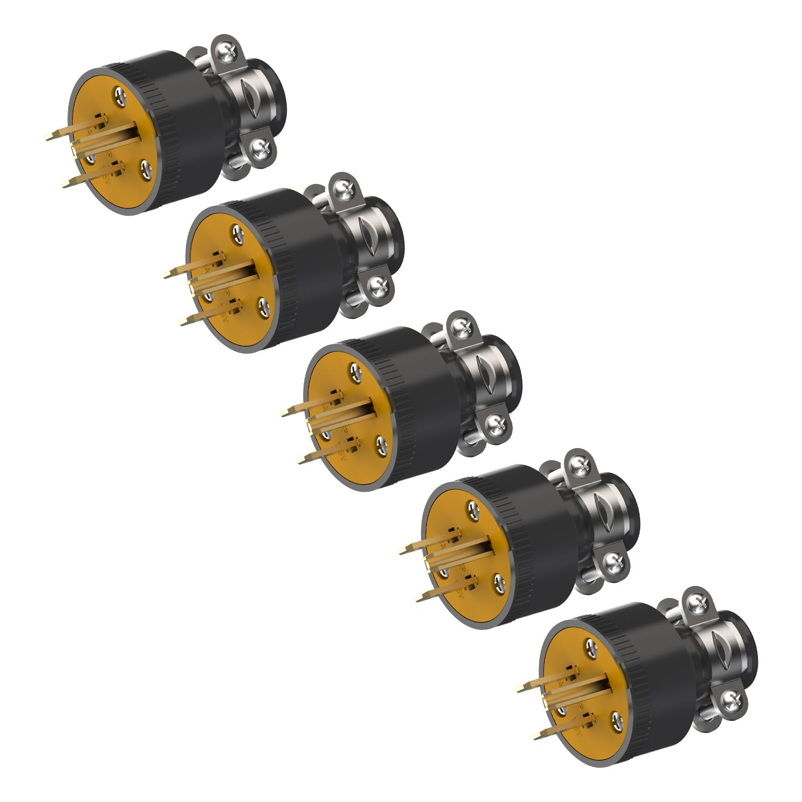 Black 3 Prong Male Extension Cord Replacement Plug Electrical End
