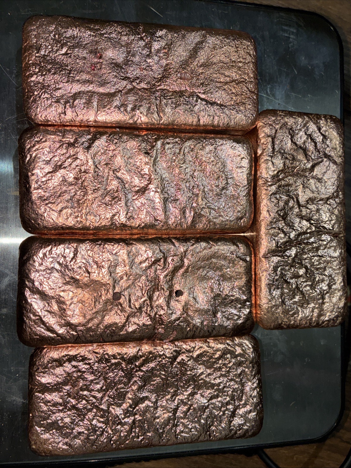 Copper Bars Ingots Hand Poured Pure 5lbs 11oz+