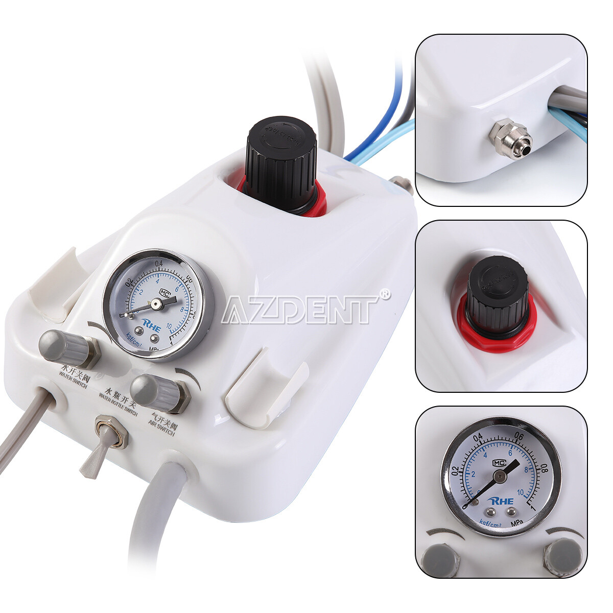 Portable Dental Turbine Unit 3 Way Syringe Work with Air Compressor 4 Holes