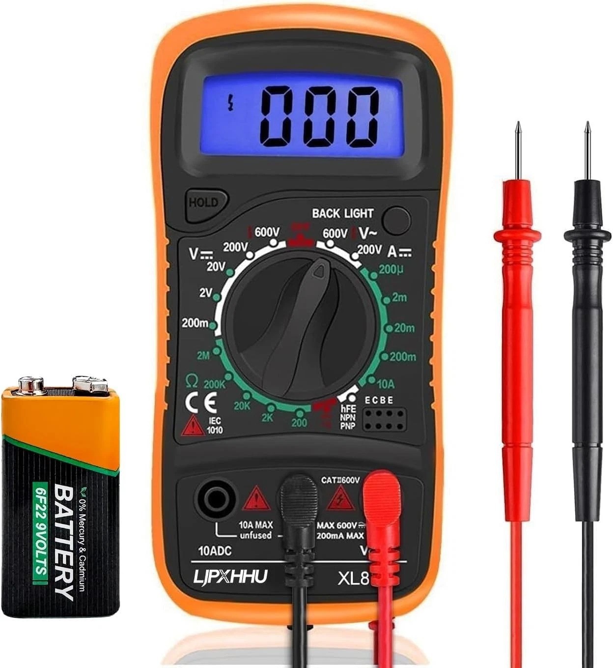 Compact Digital Multimeter – 2000 Counts with Backlit LCD & Safety Features
