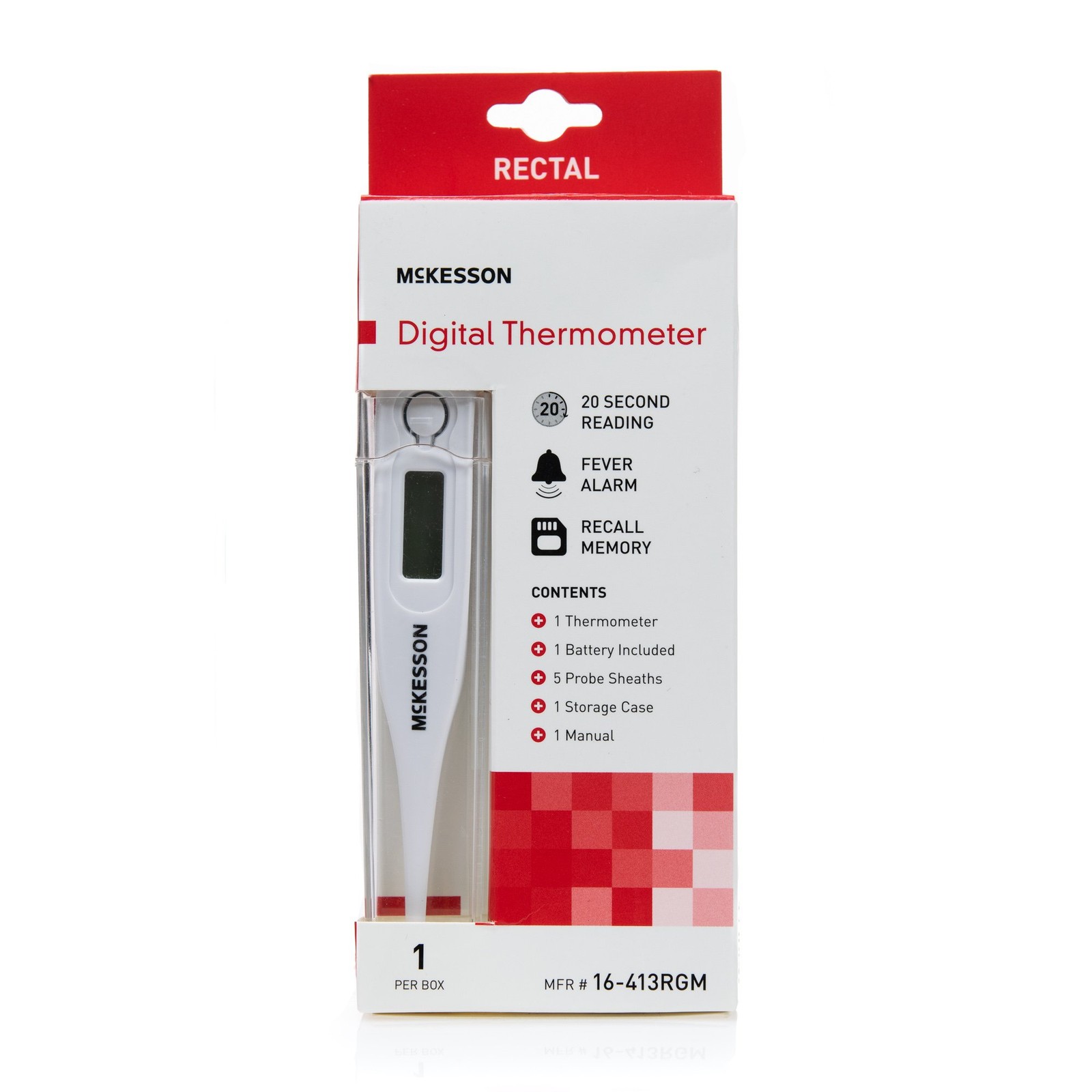 McKesson Digital Thermometer Stick Digital Display 16-413RGM 1 Each