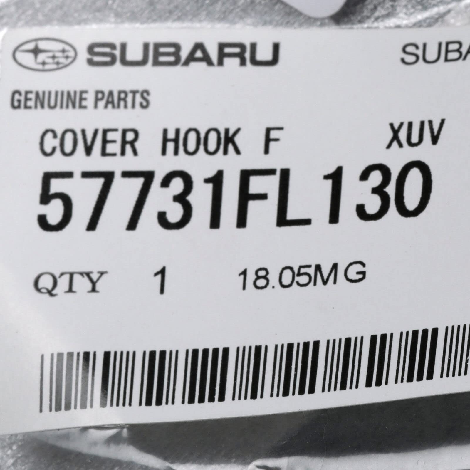 Subaru 2018-2020 Crosstrek Front Bumper Tow Hook Eye Cap 57731FL130 Black