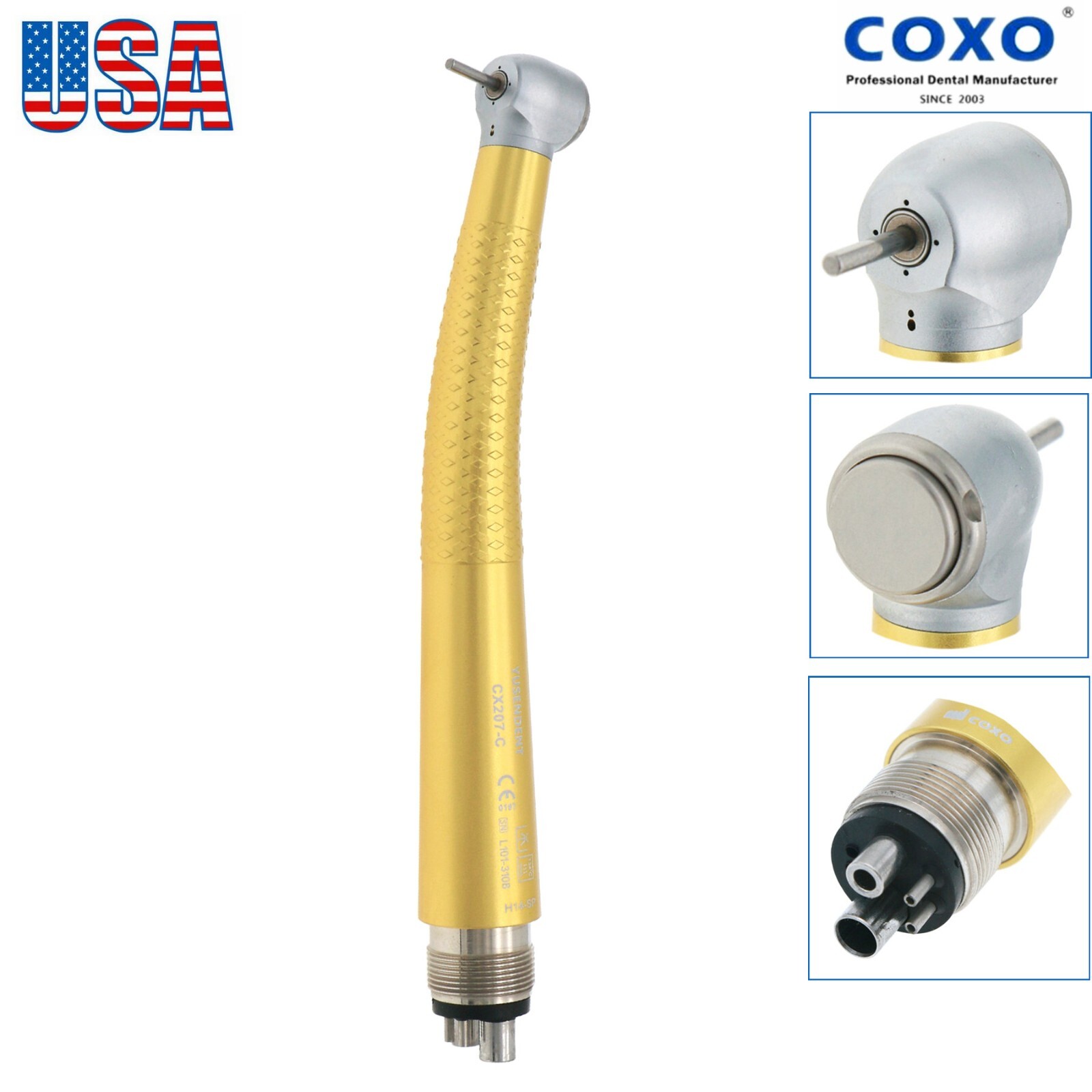 US COXO Dental Fiber Optic Handpiece High Speed Turbine For Kavo NSK Coupler
