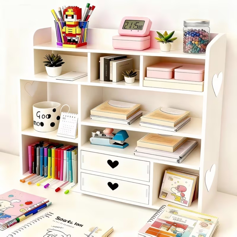 Double Layer Desk Organizer with Drawer