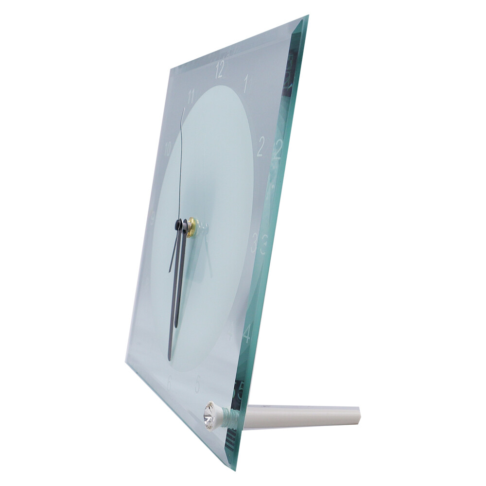 7.8″ x 7.8″ Sublimation Blank Mirror Edge Glass Photo Frame with Clock