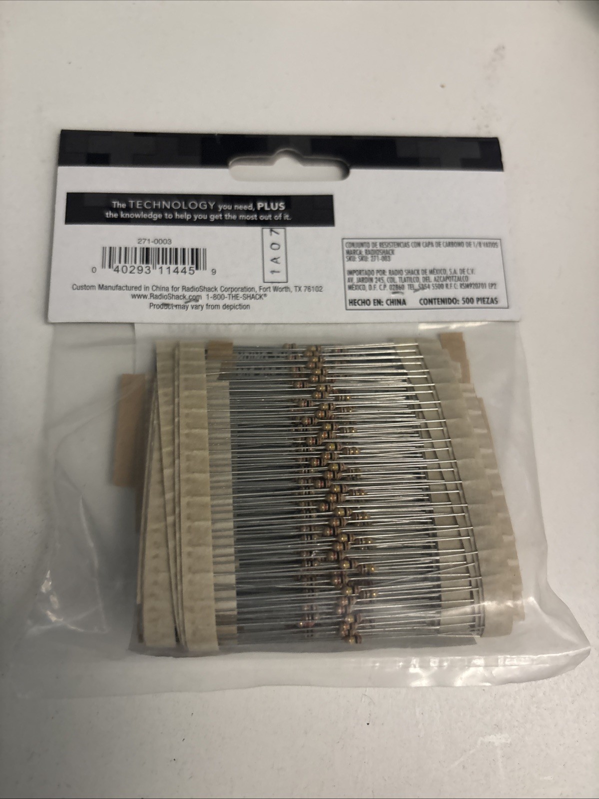 RadioShack 271-003 Assorted 1/8 Watt Carbon-Film Resistors – 500 Pack