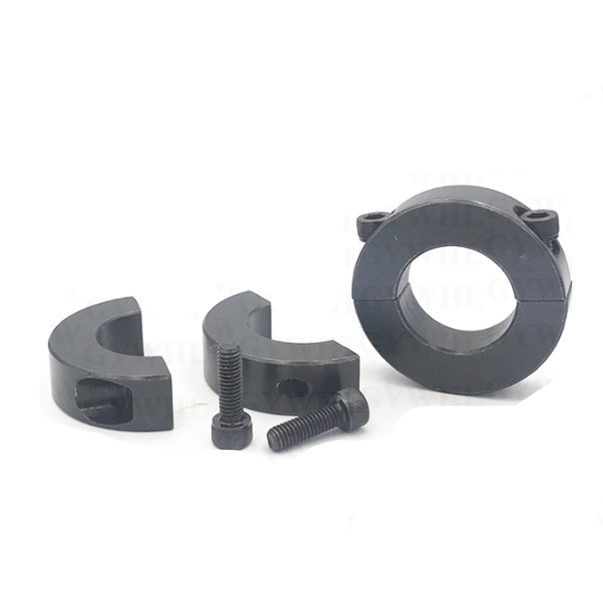 Black 45# Steel Clamp Collar Double Split 6mm To 150mm Shaft Collar With Bolts