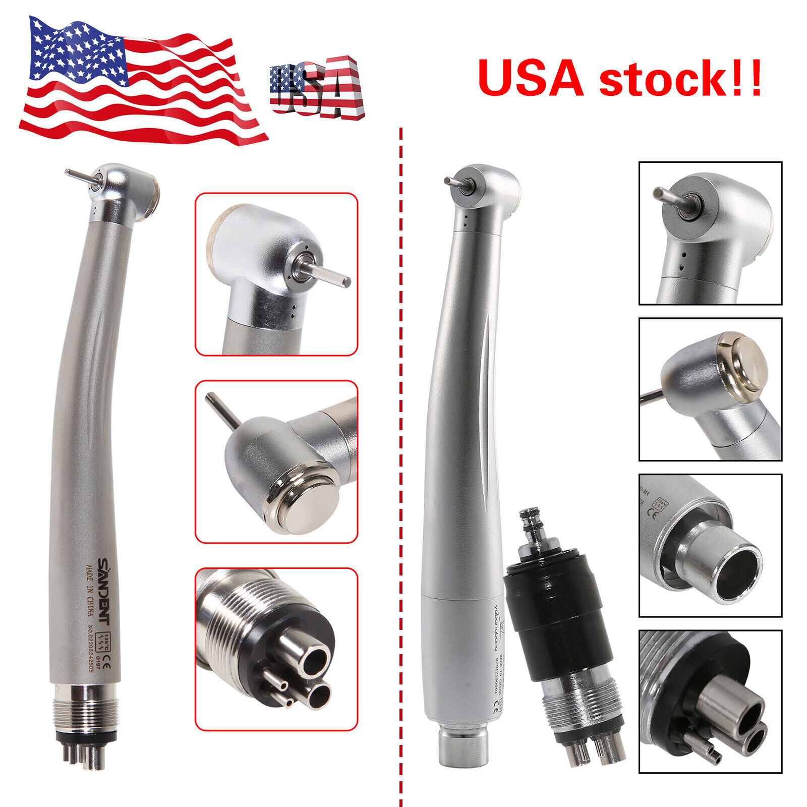 1-10x Dental Turbine High Speed Handpiece 4-Hole /Quick Coupler fit NSK USPS ST
