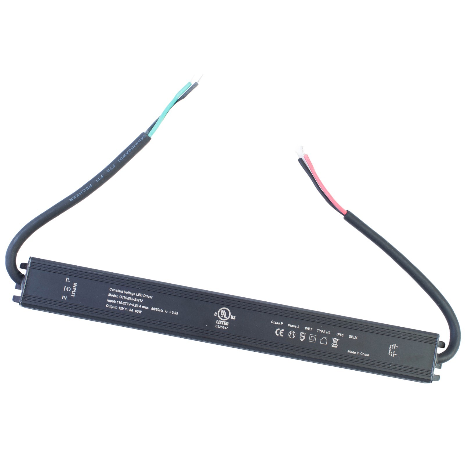 UL listed 12v 5A 60w Class 2 waterproof LED driver Power supply for Sign modules
