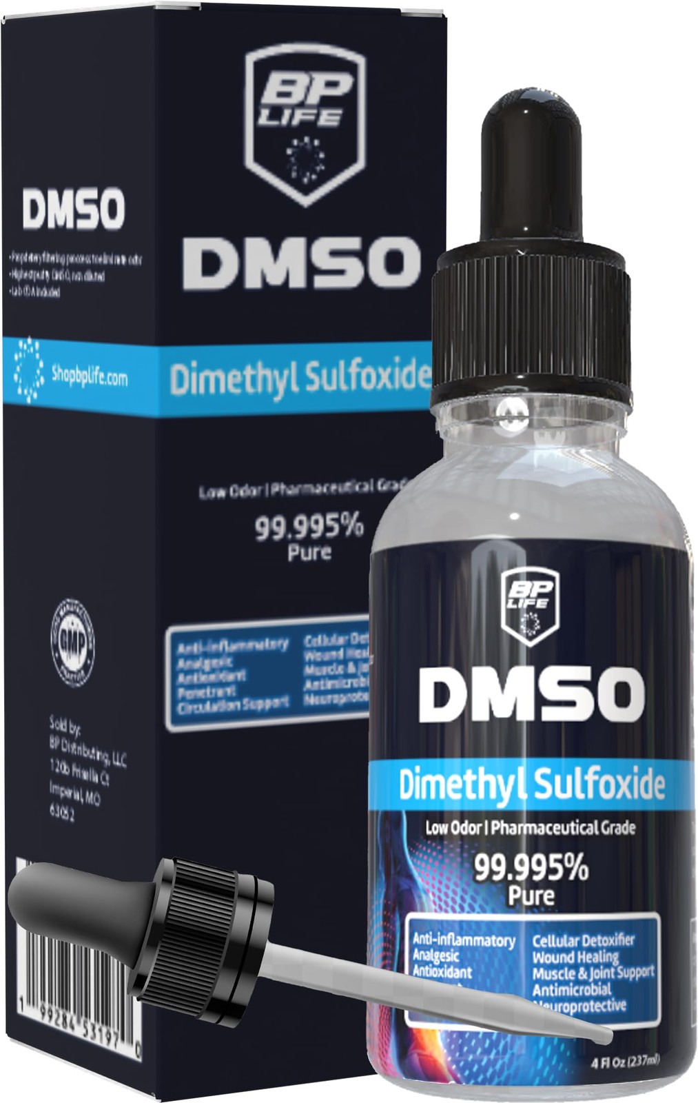 DMSO Pharmaceutical Grade 4oz Glass Bottle with Dropper Lid, No Odor, Lab Tes…