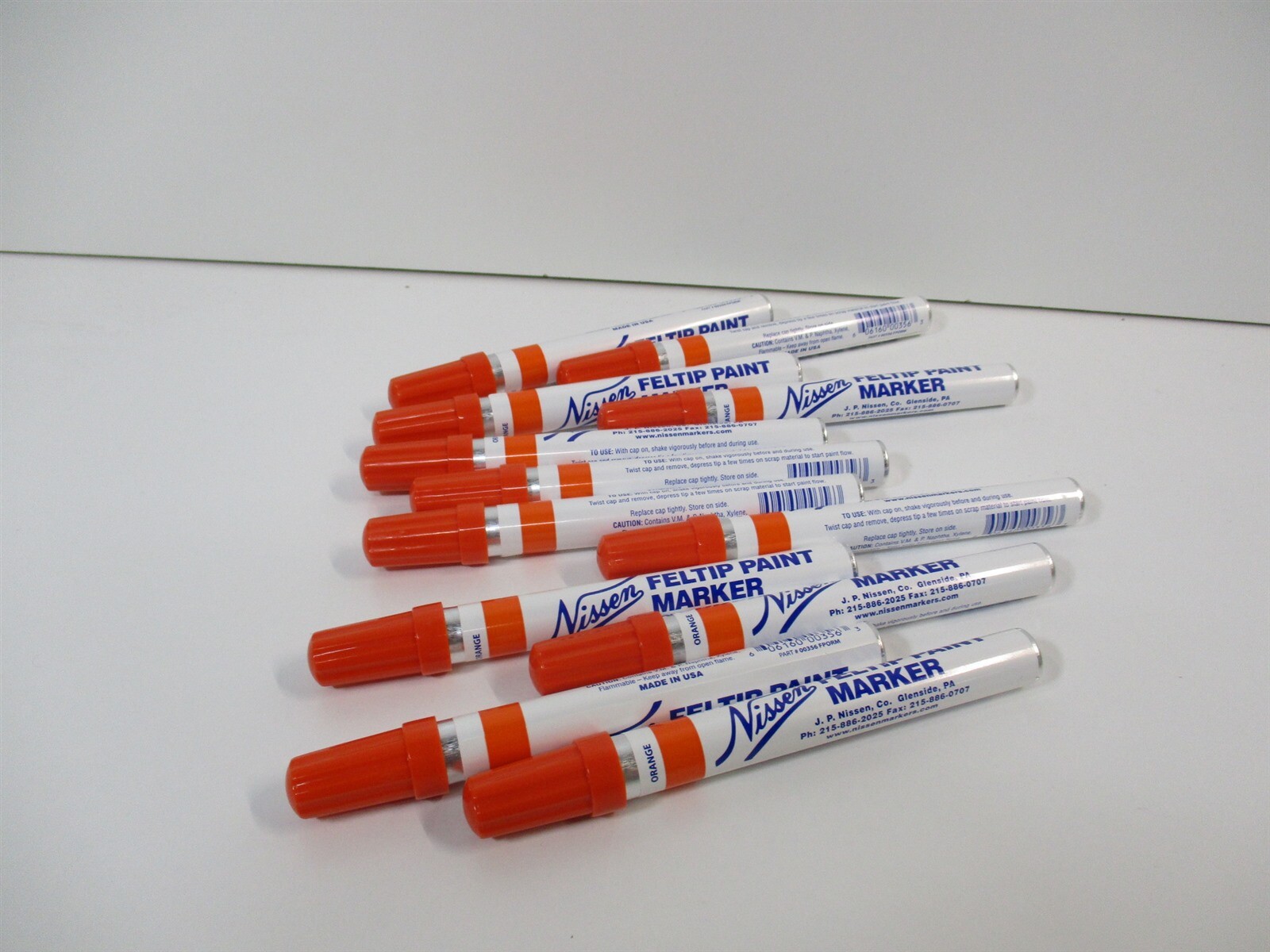 Nissen 020615 Orange Permanent Paint Marker 3/16″ Marker Tip Lot of 12 Pieces