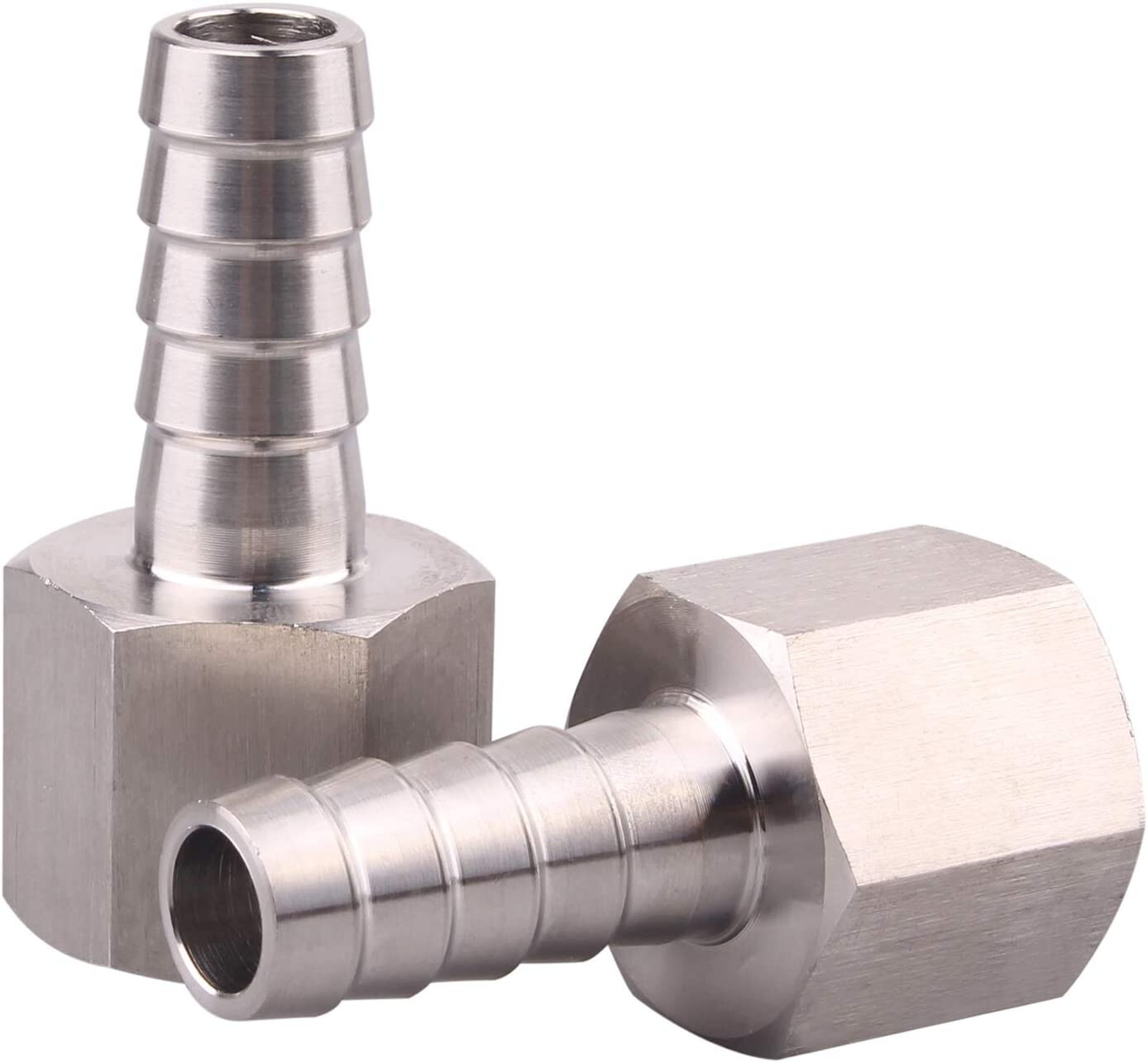 Stainless Hose Barb Fitting 3/8 Hose x 1/4 Female NPT Type 316 Stainless