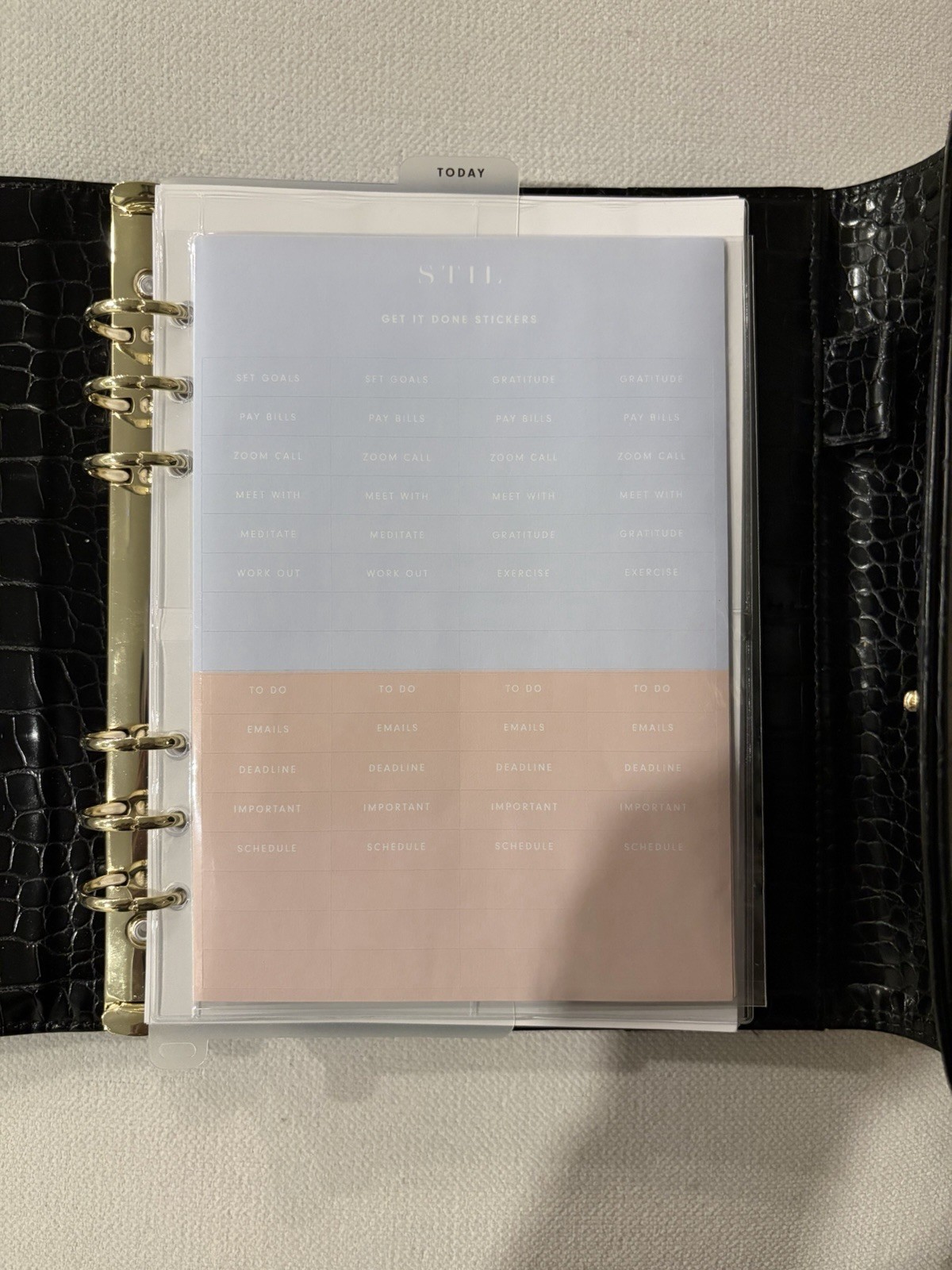 Stil a5 Croc leather binder