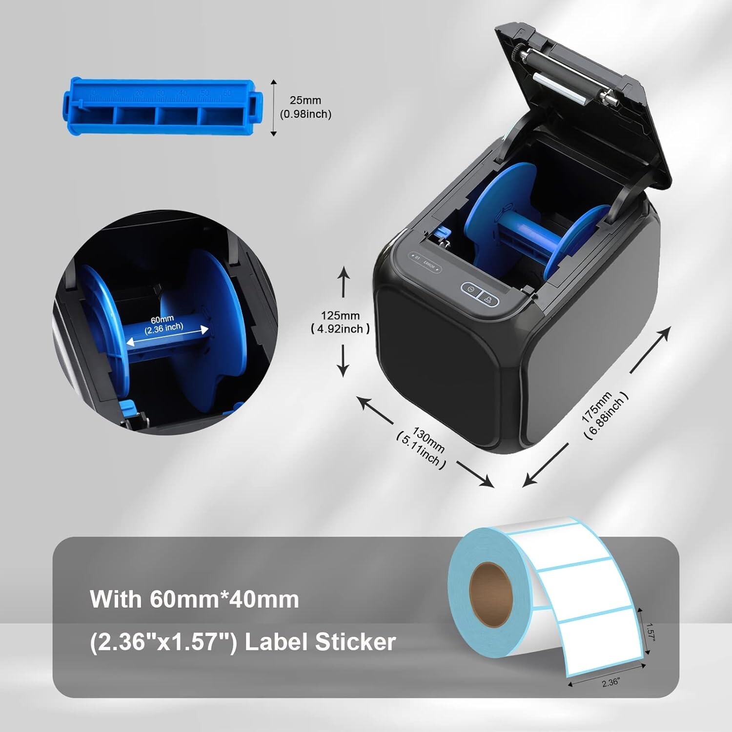 NEW Thermal USB label/receipt printer 600 FREE Labels Inventory Control Barcode