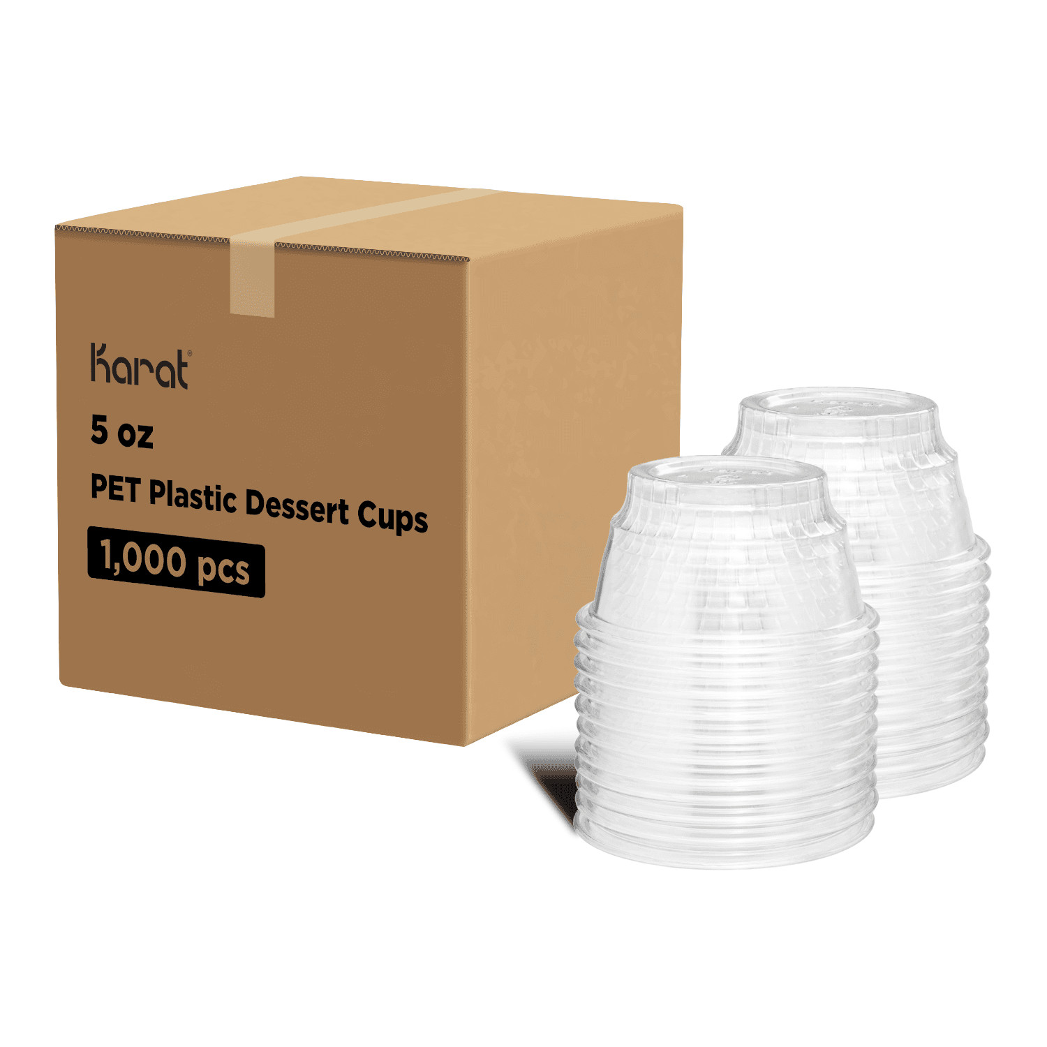 Karat 5oz PET Plastic Dessert Cups (92mm) – 1,000 ct, C-KD5