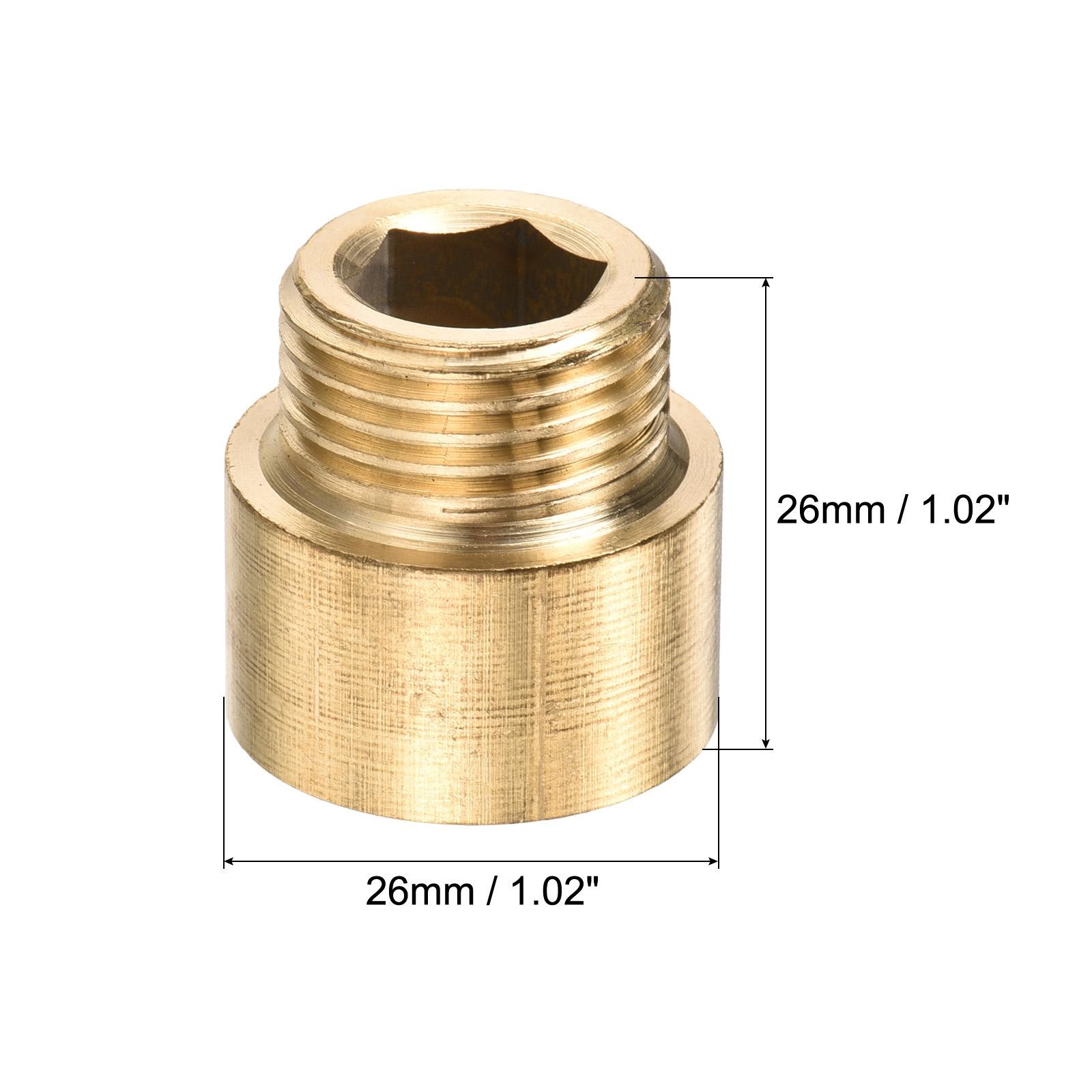 Brass Extension Pipe Fitting G1/2 x G1/2 15mm Adapter Connector 3Pcs