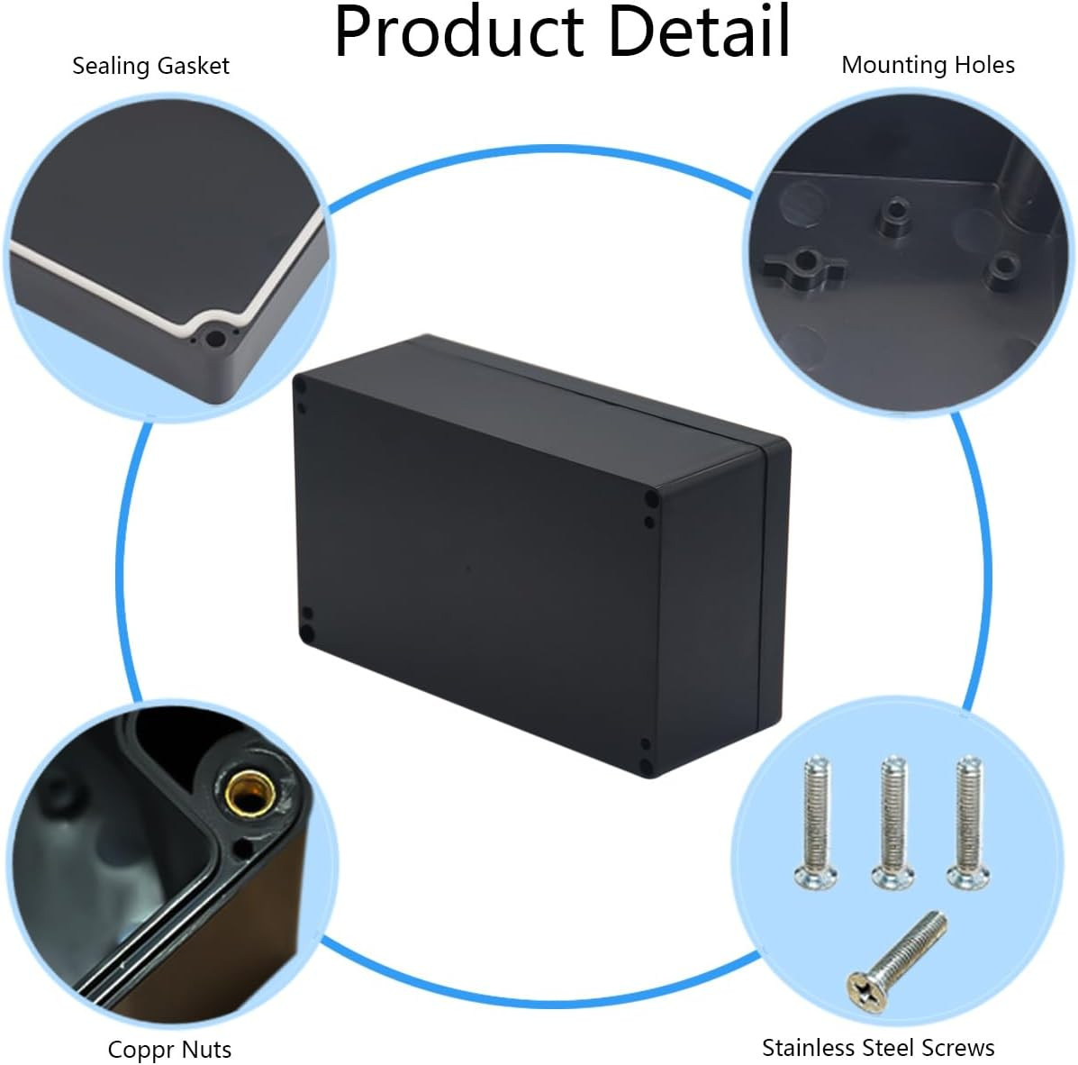 IP65 Waterproof ABS Plastic Electrical Junction Box for DIY Projects 7.87×4.72×2