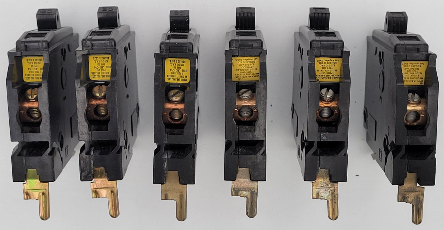 Square D QO130 30 A 1-Pole Long Foot Plug On 120 V Circuit Breaker Type QO USED