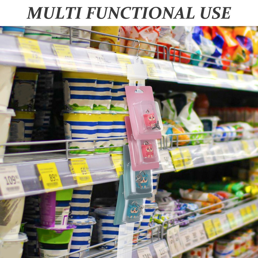 50Pcs Retail Hanging Merchandise Strips: 20″ Hanging Strip with Hooks, 8