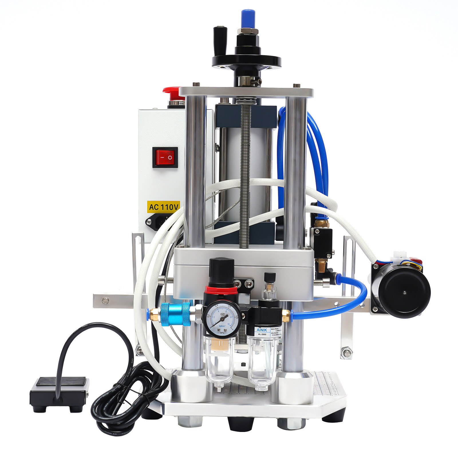 Hot Foil Stamping Machine 550W Air Pneumatic For Leather PU Logo Press 8x10cm