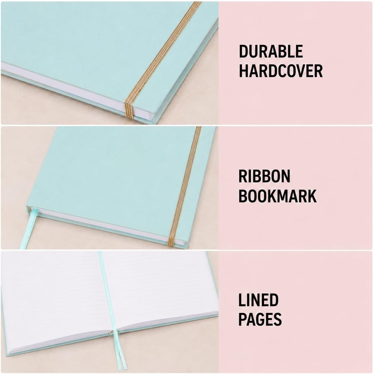 WORLD TRAVELER Large Lined Journal Notebook 256 Ruled White & Ivory Pages | Lay-
