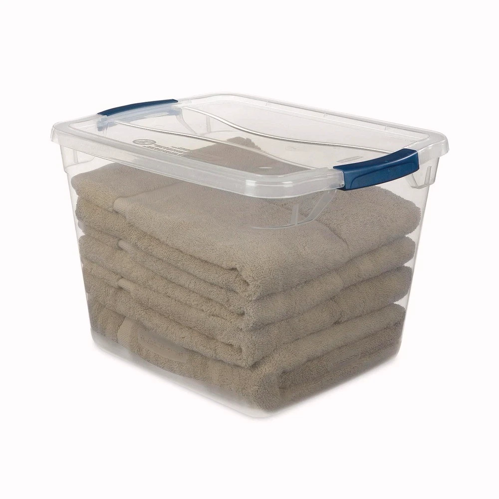 Rubbermaid RMCC300014 30 qt Clever Store Basic Latch-Lid Container – Clear New