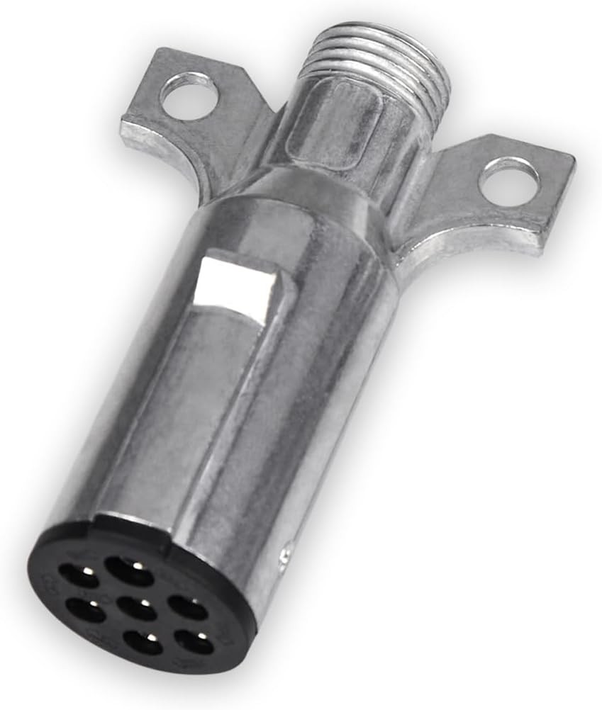 Heavy Duty 7 Pin Round Trailer Connector – 7 Color: 7 Way Trailer Plug (1 Pc)