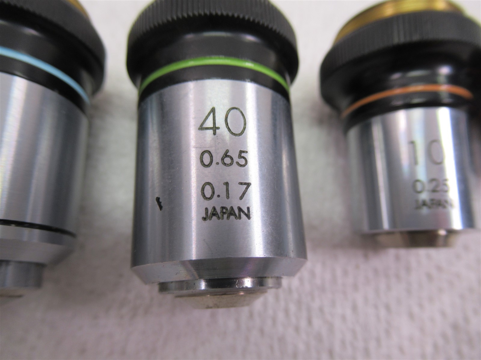 Vintage Olympus Microscope Objective Lens Lot 4x 10x 40x 100x Oil Japan RMS CH