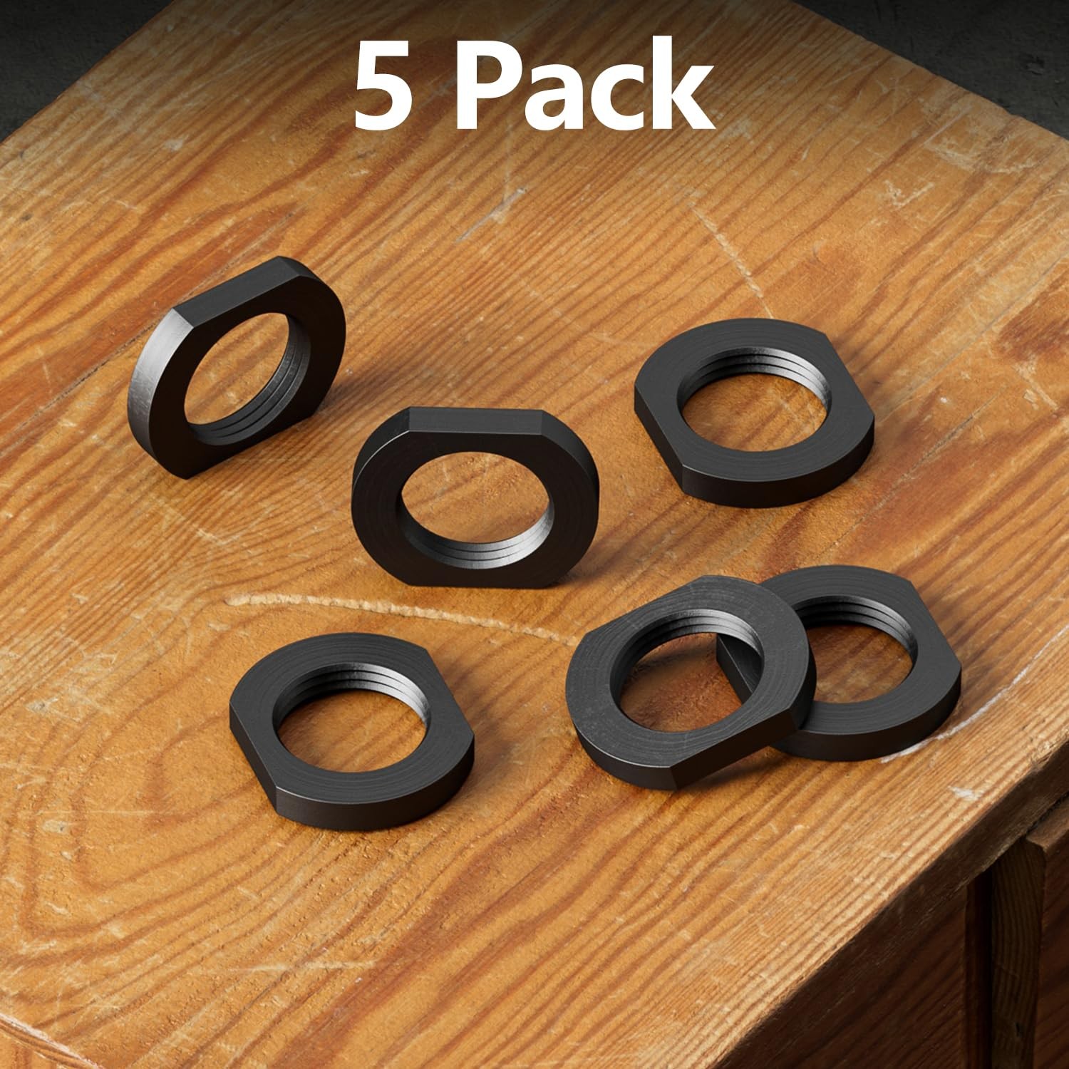 Jam Nut 1/2×28,5/8×24 Steel Black 5 Pack (1/2×28) 1/2×28,