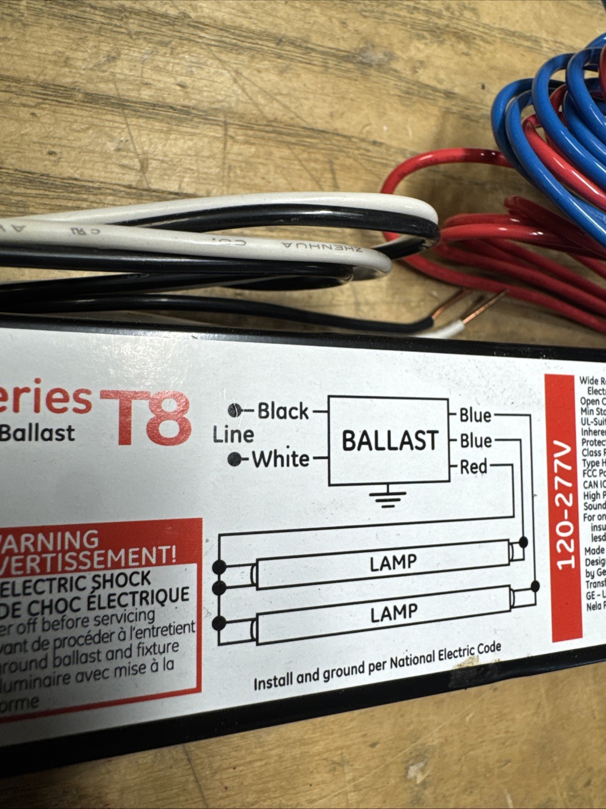 GE ProLine GE286MAX-HO-N – 63888 T8 High Output Fluorescent Ballast 22JS2533-A12