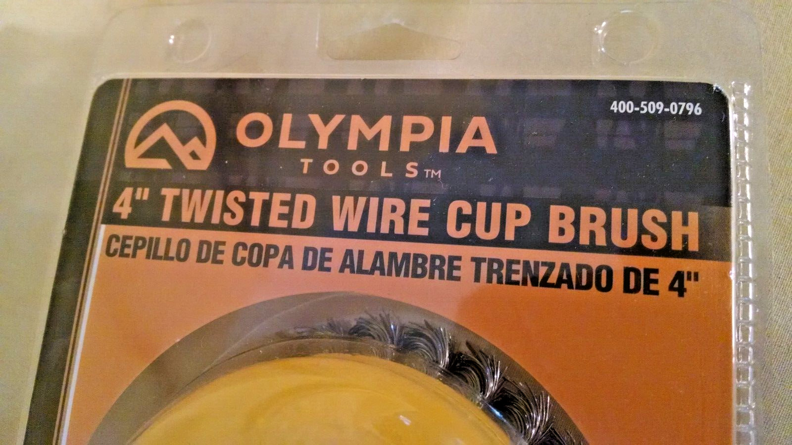 TWISTED WIRE CUP BRUSH 4 INCH NEW OLYMPIA TOOLS 400-509-0796 0.5 MM RPM 8500.