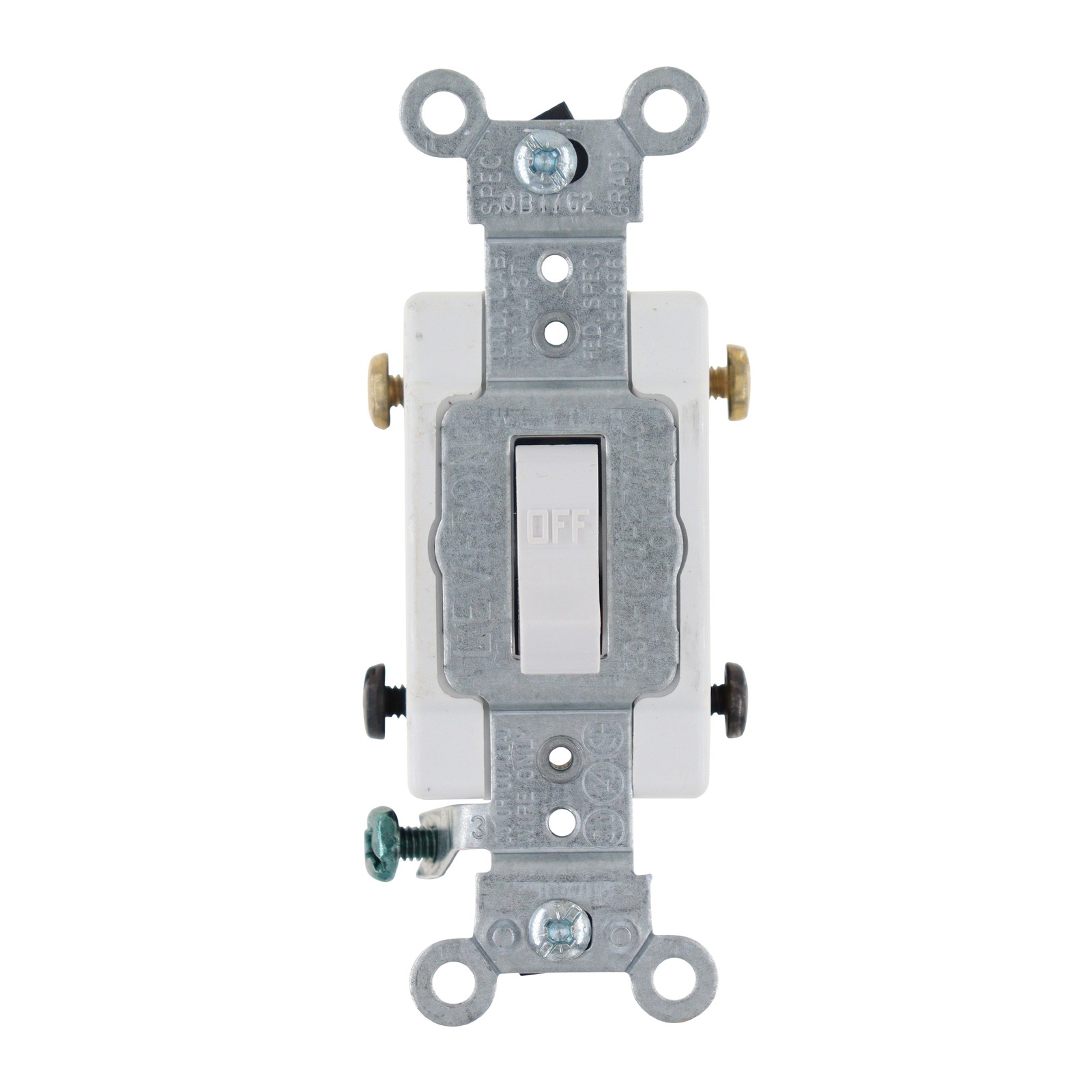 LEVITON CS220-2W TOGGLE SWITCH, DOUBLE POLE, AC QUIET, 20A, 120/277V, WHITE