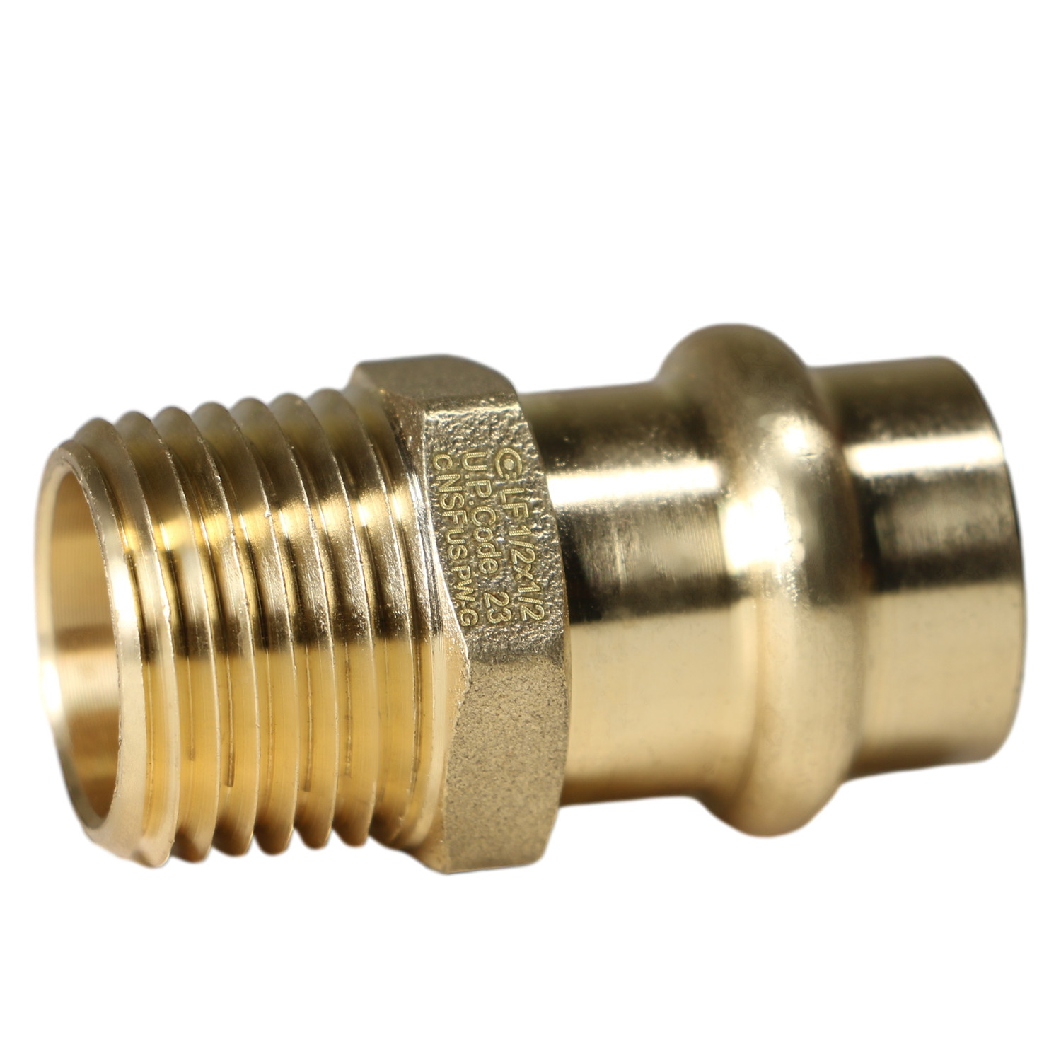 5 Pieces 1/2″ Propress Male Adapter, Lead Free Brass, 1/2″ Press Fit Male