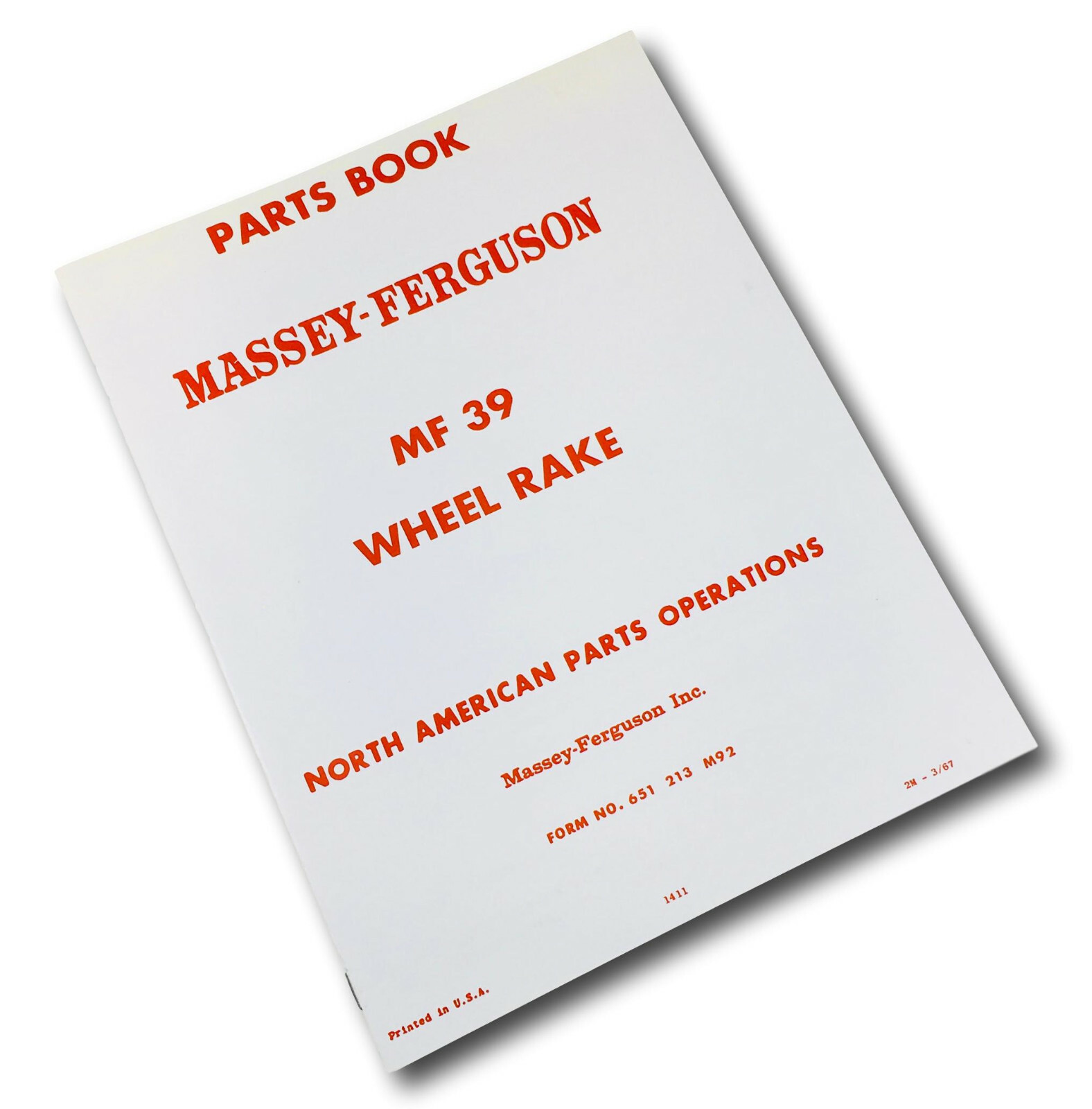 Massey Ferguson Mf No. 39 Wheel Rake Parts Manual Catalog Schematic Book Mf