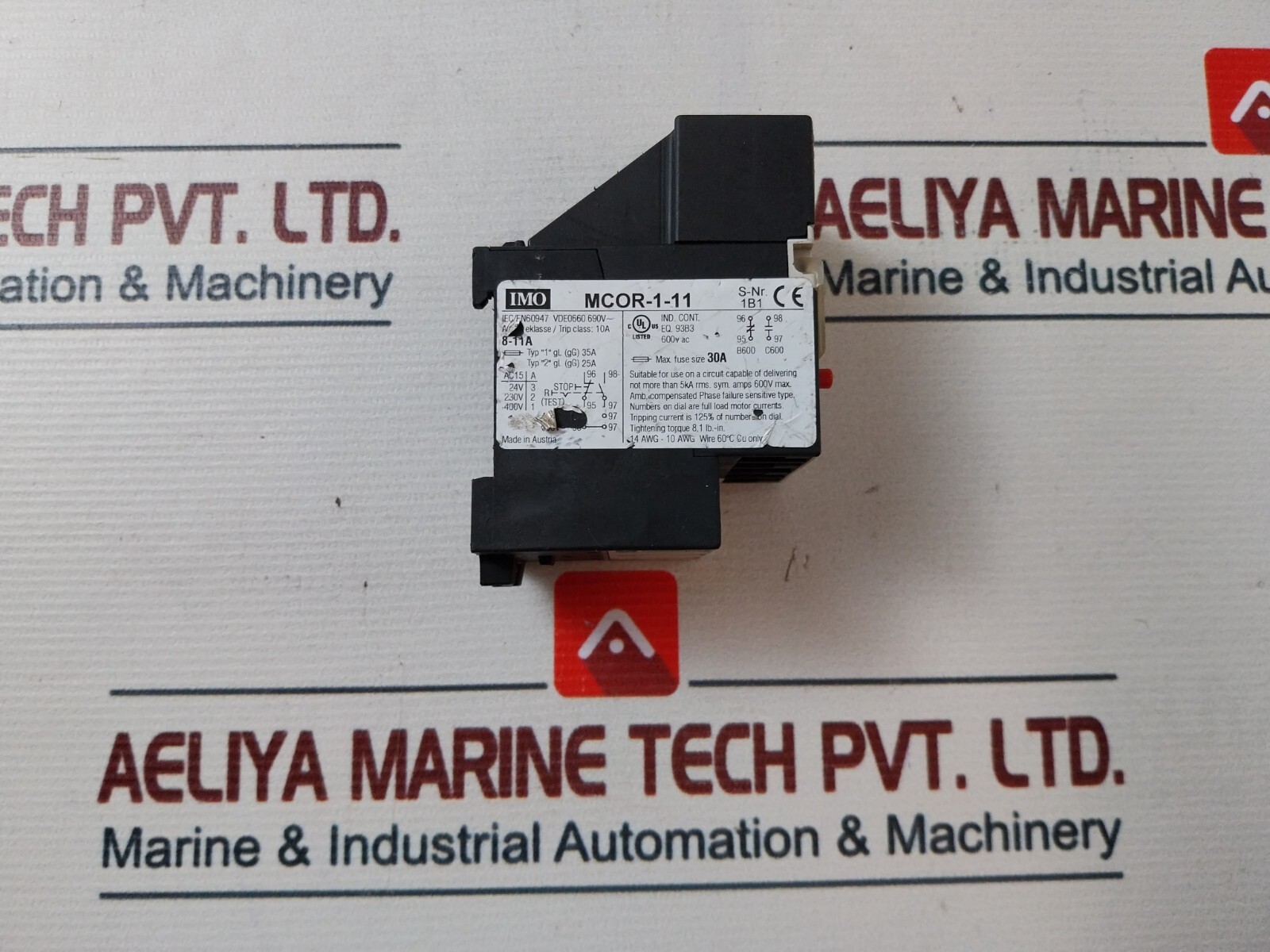IMO MCOR-1-11 Thermal Overload Relay S-NR 1B1 600VAC 8-11A 690V