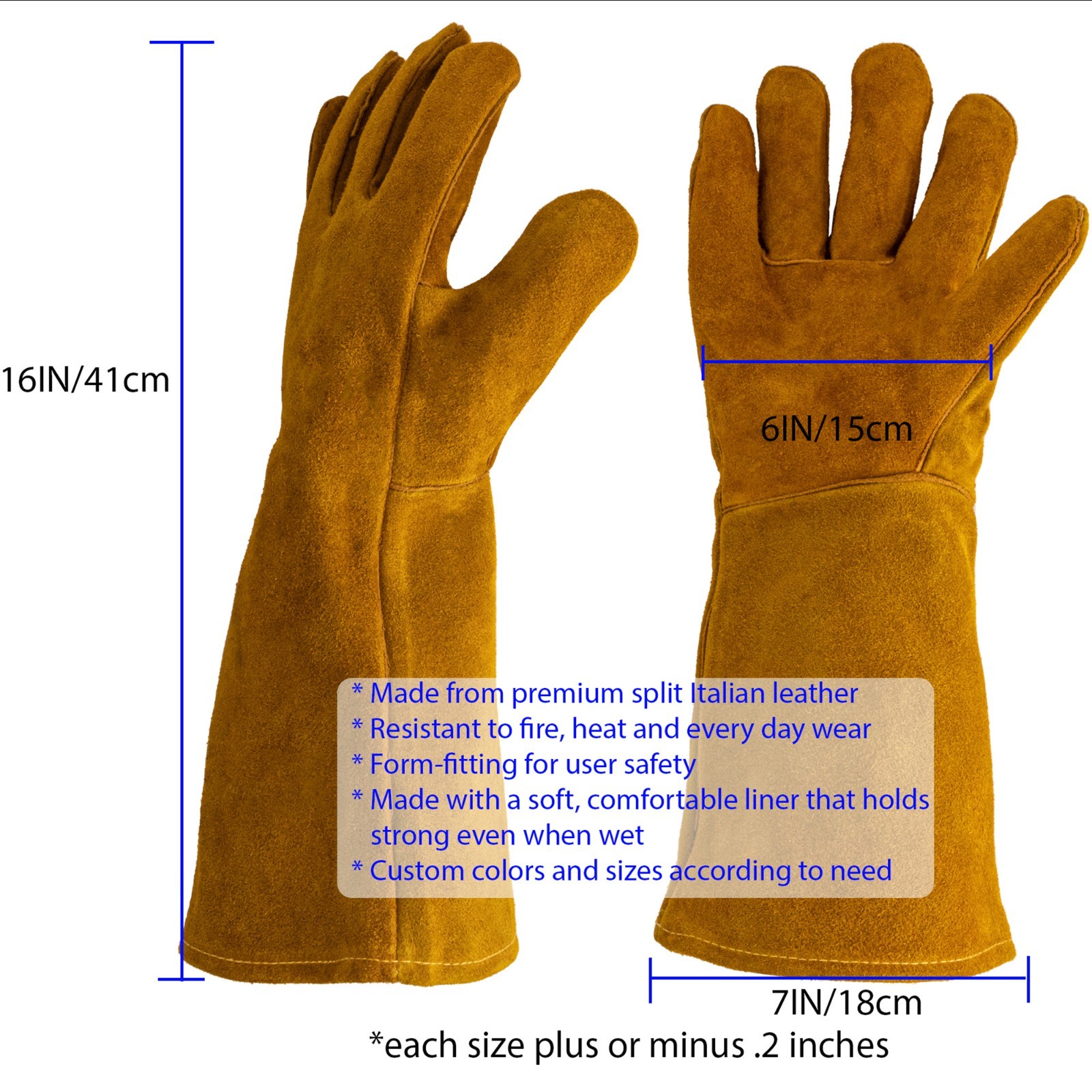 Heat Resistant Welding Gloves Leather Safety Gloves for Work Construction Large