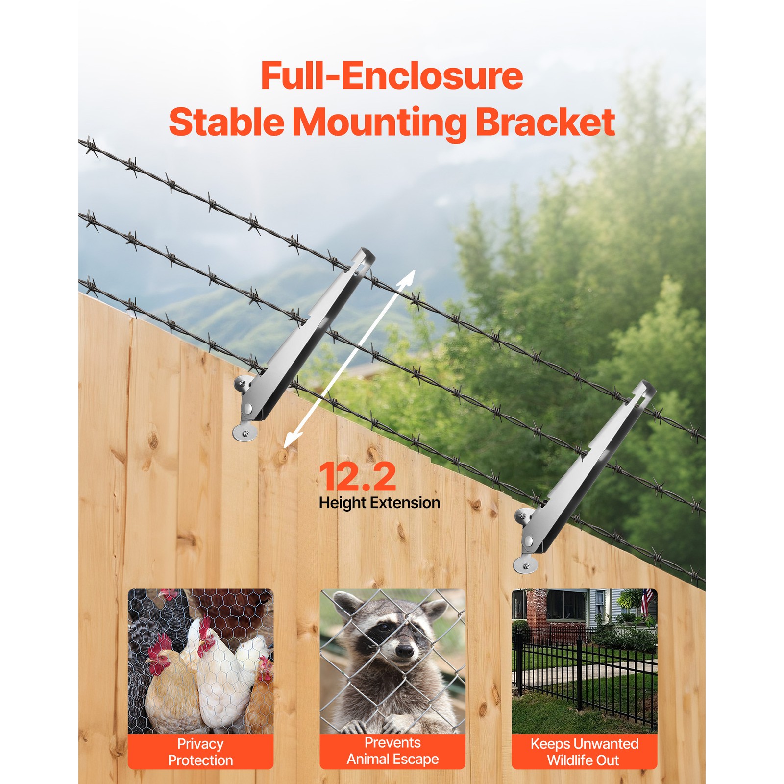 Barbed Wire Arm 10Pack 12.2 in Galvanized Steel Fence Extender Surface Mounted