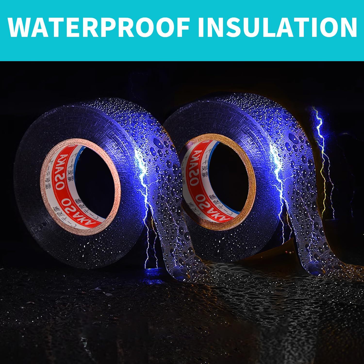 Electrical Tape Wiring Harness wire (5-Pack, Black, 3/4″ W x 20ft L) auto truck