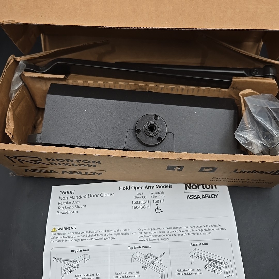 Norton Rixson Assa Abloy 1601H 690 Hold Open Arm Door Closer – Dark Bronze