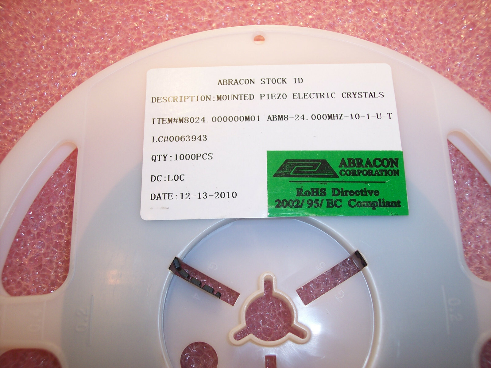 QTY (1000) ABM8-24.000MHZ-10-1-U-T ABRACON 24MHz SMD PIEZO CERAMIC CRYSTALS ROHS